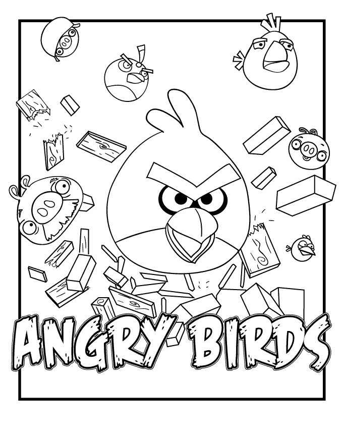 Plansa de colorat cu Angry Birds 26 76